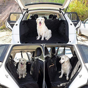 Premium waterproof Dog Seat Covers protecting a car's back seat