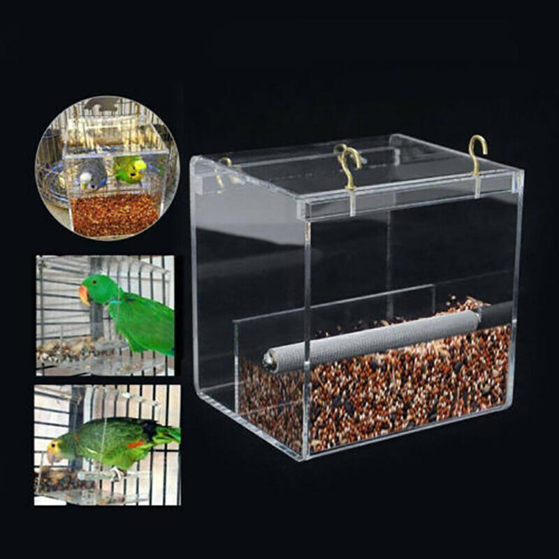 Acrylic Automatic Parrot Bird Feeder 13*13*11cm