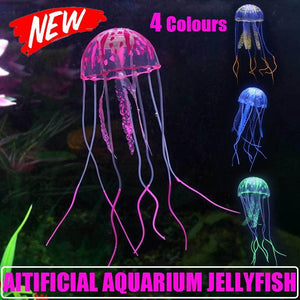 Glowing Jellyfish Ornament For Fish Tank 4 Colours