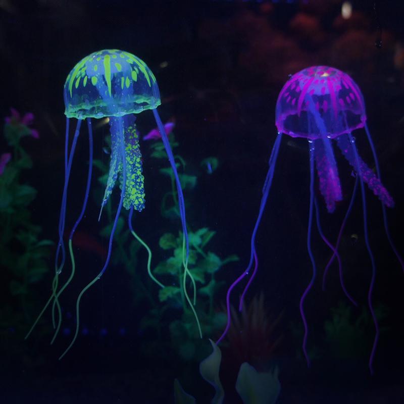 Glowing Jellyfish Ornament For Fish Tank 4 Colours