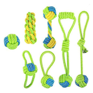 Durable and Fun 7-Piece Dog Rope Toy Set for Active Play