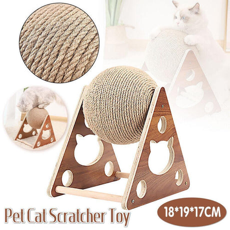 High-quality cat scratching post with natural sisal ball