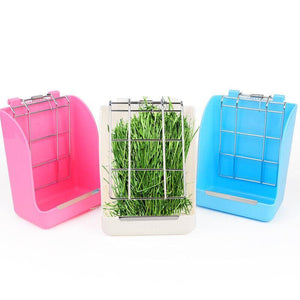 Corner plastic rabbit hay feeder for small animals