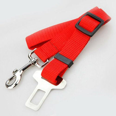 Adjustable dog seat belt with universal clip for secure and comfortable car rides