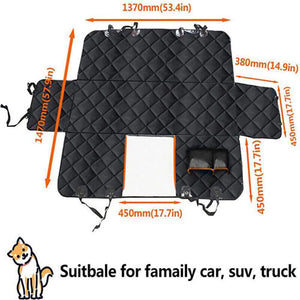 Premium waterproof Dog Seat Covers protecting a car's back seat