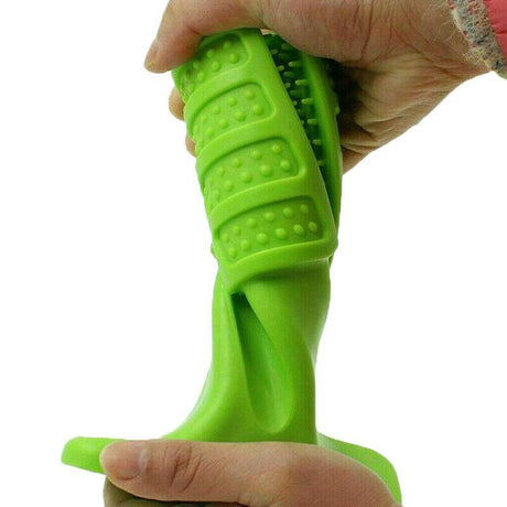 Durable dog chew toy with toothbrush design for effective teeth cleaning