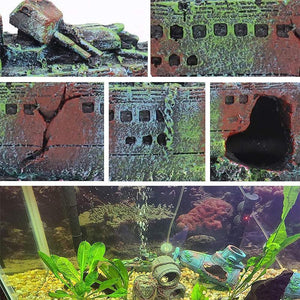 Fish Tank Resin Sunken Ship Decoration 23*5*11cm