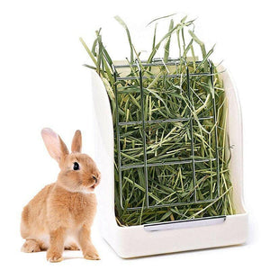 Corner plastic rabbit hay feeder for small animals