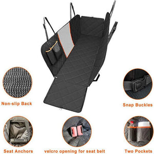 Premium waterproof Dog Seat Covers protecting a car's back seat