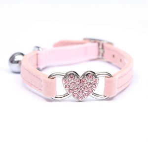 Designer Pet Collars For Dogs and Cats With Heart Crystal  6 Colours