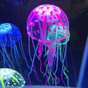 Glowing Jellyfish Ornament For Fish Tank 4 Colours