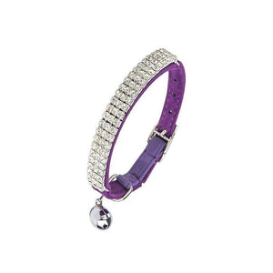 Designer Pet Collars For Cats and Dogs with Rhinestones 5 Colours