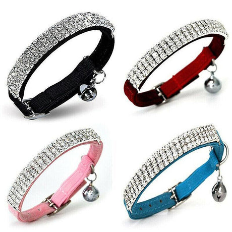 Designer Dog Collar - Suede Rhinestone Collar