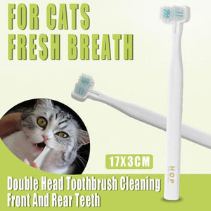 Double-Head pet toothbrush for dogs and cats