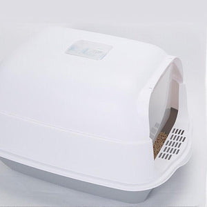 Spacious and Durable Large Cat Litter Box with Scoop and Tray