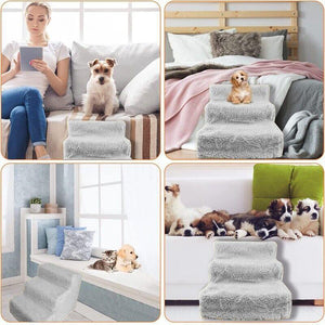 Durable and Portable 3-Step Pet Stairs for Cats and Dogs