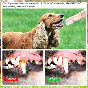 Close-up of a Puppy Finger Toothbrush for effective pet dental care