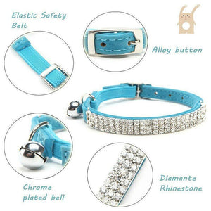 Designer Dog Collar - Suede Rhinestone Collar